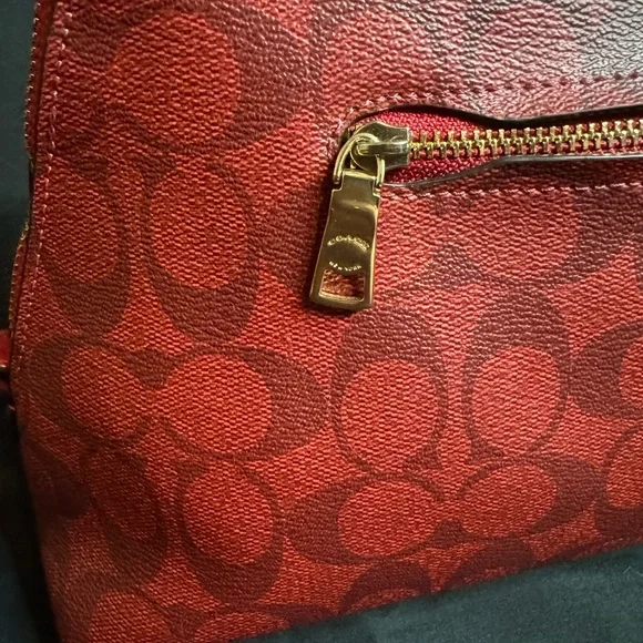 Coach Red Katy Satchel with Gold Accents - Picture 4 of 6